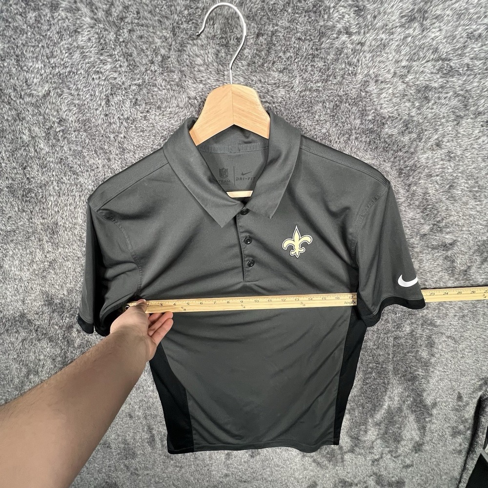 New Orleans Saints Nike Dri-Fit NFL Polo Shirt Men's Small Black Gray Activewear - Picture 4 of 11